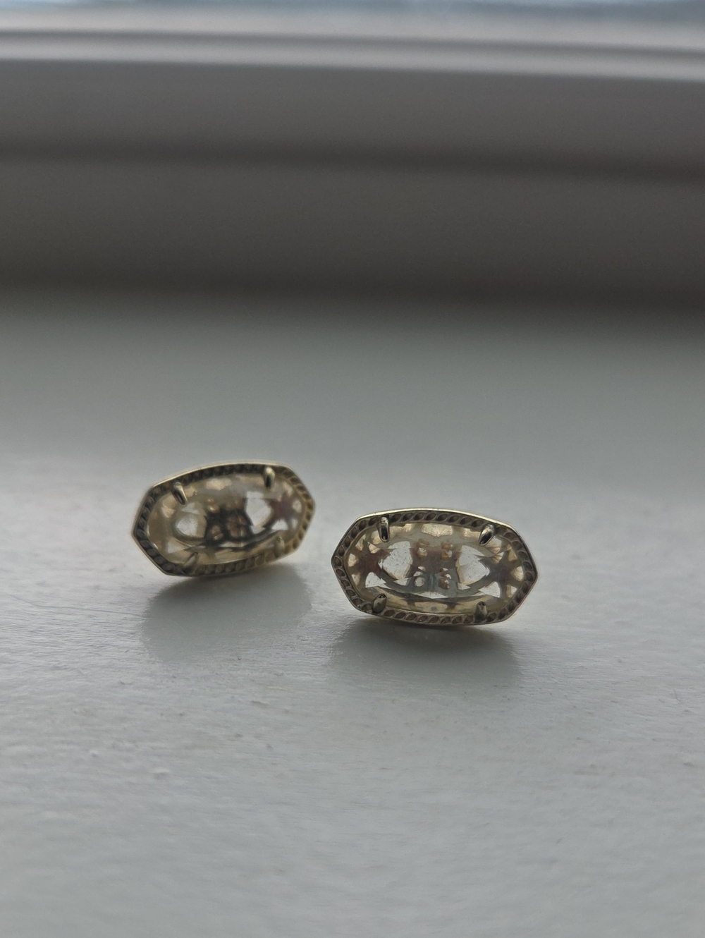 Kendra Scott Gold-Tone Clear Crystal Stud Earrings